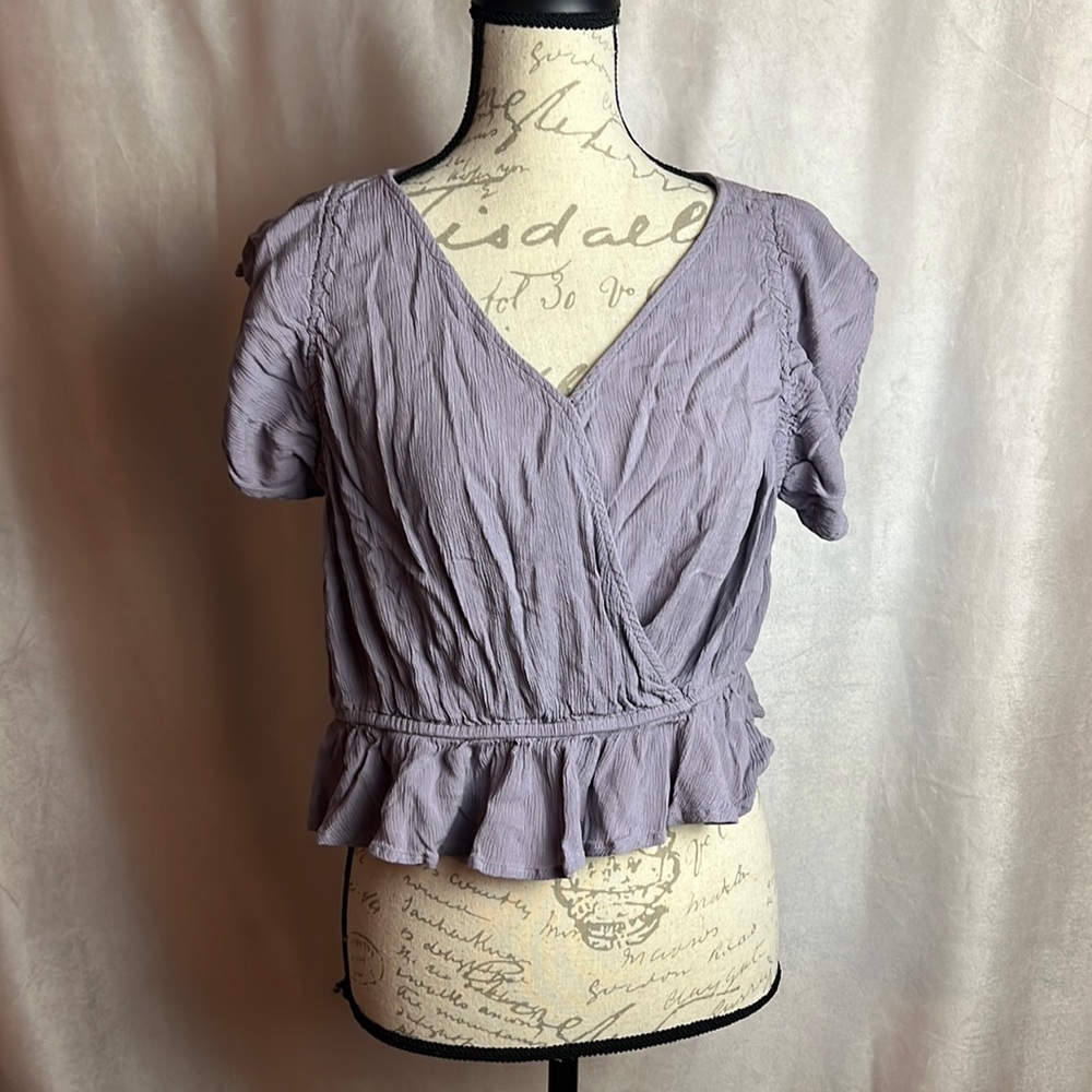 Arizona Jean Company Crop Top Lilac Purple Large